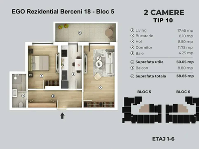 Nou - 2 Camere - Berceni 18 - Bloc 5