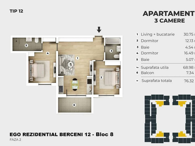 Nou 3 Camere - Berceni - Acces Metrou