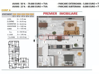 Parcul Tudor Arghezi - Metalurgiei - 2 camere - 77000 euro