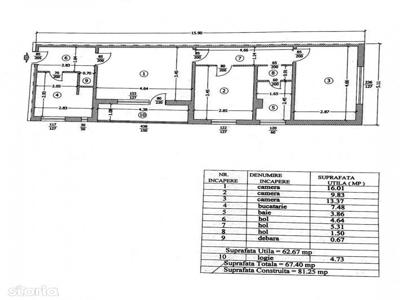 Ap 3 cam cf 1 A semidec, parter/4, Zona Vest