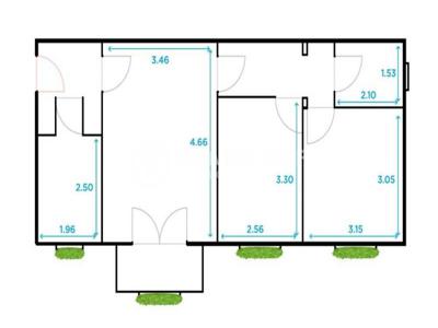 Apartament 3 camere, Dacia, 52mp