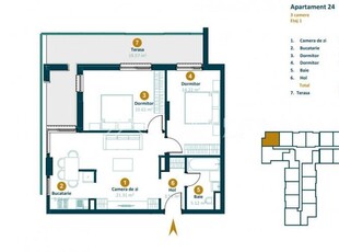 Apartament 3 camere | 65 mp | Terasa 20 mp | Intre Lacuri