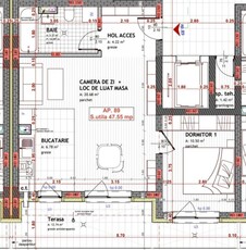 Apartament de 2 camere ,47 mp cu terasa Avram Iancu