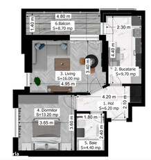 Apartament 3 camere foarte aproape de metrou