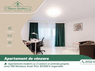 Apartament modern cu 2 camere si centrala proprie, zona 700 Micalaca, Arad