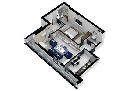 Antiaeriană, 2 camere Tip M - apartament nou complet mobilat și utilat!