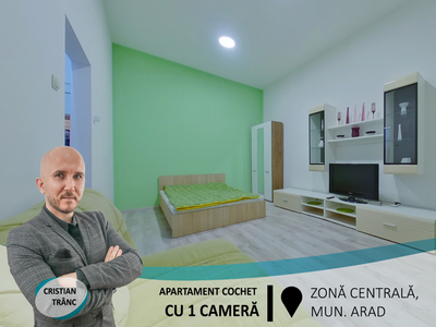 Apartament aerisit si primitor, cu 1 camera, in Centrul Aradului