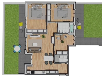 Apartament de 3 camere semifinisat, 89 mp, terasa 58,75 mp, lift, zona VIVO