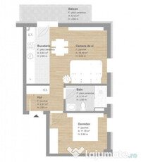 Apartament de 2 camere, finisat, 50 mp, tva inclus zona Tine