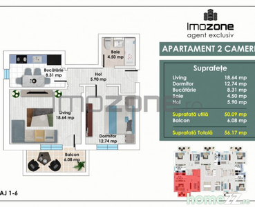 2 CAMERE – ZONA AVANTAJOASA – METROU PACII – AUTOGA...