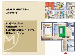 Apartament 1 camera | Decomandat | 38 mpu | Zona Iulius Mall Sopor