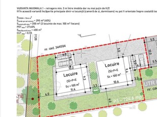 Vanzare teren intravilan 1200 mp parcelabil, cu puz aprobat, zona Colina