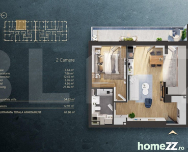 Apartament 2 camere intr-un Ansamblu rezidential Premium