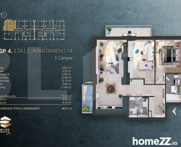 Apartament 3 camere intr-un Ansamblu rezidential Premium