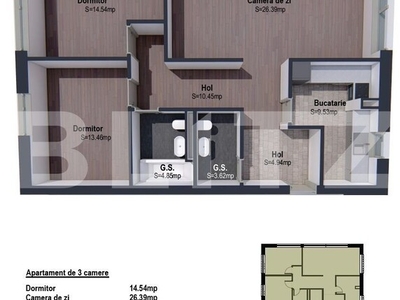 Blitz va propune spre vanzare un apartament spatios, semifinisat intr-o zona linistita