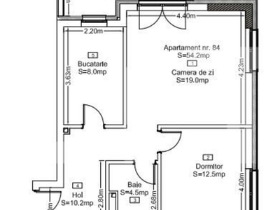 Apartament 2 camere decomandate, 54 mp, semifinisat, Park Lake