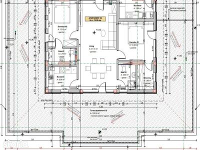 Apartament de 3 camere, semifinisat, 73,20 mp, semidecomandat, zona Vi