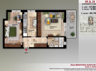 AP. 2 CAM. IN BLOC FINALIZAT / METROU N. GRIGORESC.COMISION 0%!