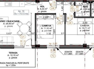 Apartamente 3 camere, 70.72mp, Iris