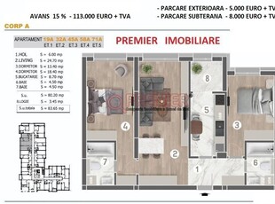 Apartament 2 camere, loc parcare, zona Iris, Junior Residence