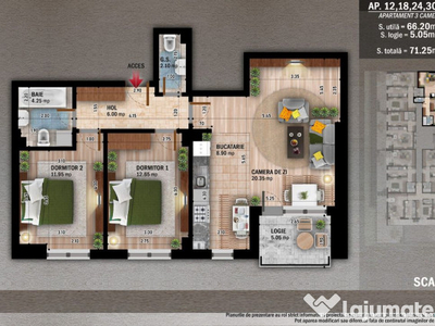 Apartament 3 camere 71 mp utili la 12 min de metrou N Teclu