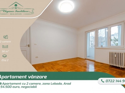Apartament cu 2 camere, zona Lebada, Arad