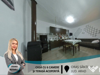 Casă cu 6 camere și terasă acoperită, în Sântana(ID: 26955)