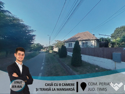 Casă cu 8 camere și terasă la mansardă, în Periam(ID: 27177)