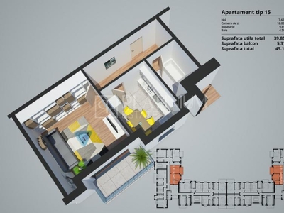 P3879 Apartament 1 camera Decomandat | Freidorf | RATE DEZVOLTATOR 10 ANI