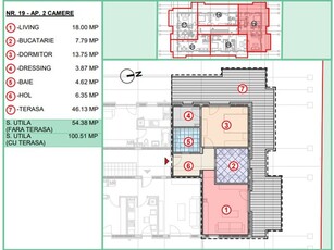 Apartament 2 camere Ilfov 2cam dec,et3, 100mp