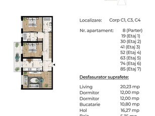 Apartament 3 camere MERITA 3cam dec,92mp 7min metrou Berceni