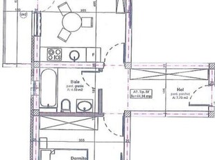 Imobil nou! Apartament cu 2 camere, semifinisat, 44,34mp, Etajul 1, zona Apahida