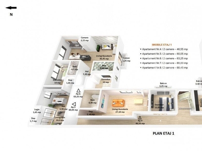 Bloc Nou | Apartamente 2-3 camere | 60 mp | Etaj 1 | Garaj | Someseni!