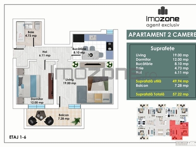 2 CAMERE – ZONA AVANTAJOASA – METROU PACII – AUTOGARA MILITARI – COMISION 0%