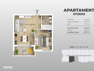 PROMOTIE!! Studio spatios 49mp ,Metrou Aparatorii Patriei (10-12min)