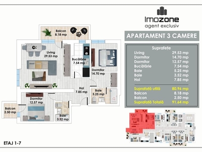 Apartament 3 camere Pacii 3 Camere, Bloc Nou, la 5 minute de Metrou Pacii A