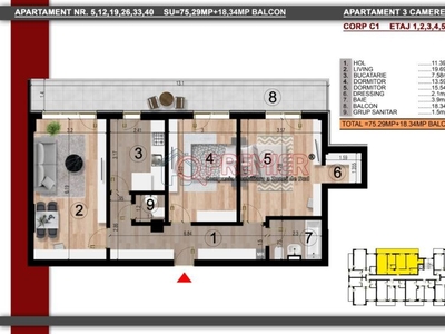 3 Camere - Biruintei - ULTIMA UNITATE - Terasa Mare