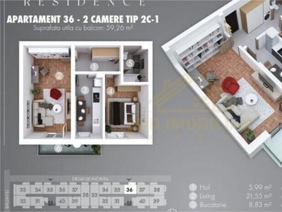 Apartament 2 camere finalizat