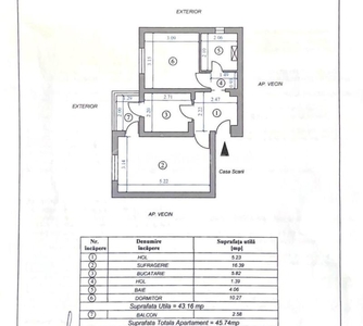 Apartament 2 camere, Nicolina, 46mp