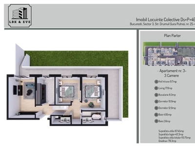 Apartament CU GRADINA 3 camere - Theodor Pallady TITAN