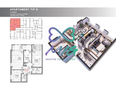 Apartament decomandat, 3 camere, regim inaltime scazut, Hlincea, Iasi