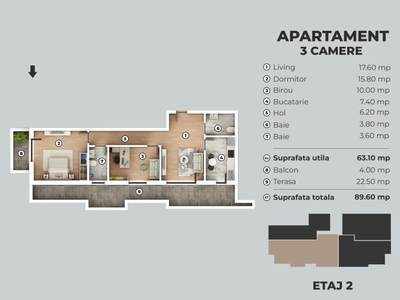 Vanzare Apartament cu 3 camere zona Giurgiului