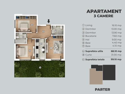 Vanzare Apartament cu 3 camere zona Giurgiului