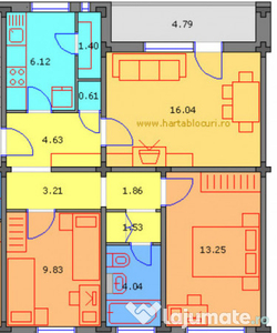 3 camere in bloc reabilitat de 4 etaje - Alexandru Obregia