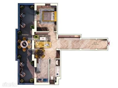 Apartament 2 camere, 52 mp, 27 mp terasa, parcare subterana