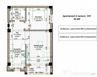 2 CAMERE BLOC NOU