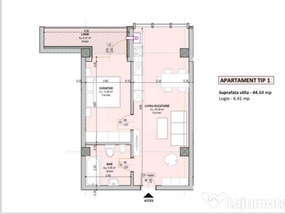 Apartament 2 camere, 51 mp utili, etaj intermediar, zona Cen