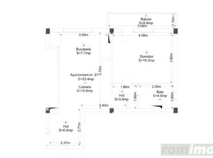 0% Comision Apartament de 2 dormitoare, semifinisat, cartier Oncea