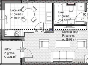 Apartament 1 camera finisat, 37 mp , balcon 3.3 mp, etaj intermediar, Sopor!