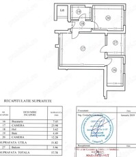 Apartament 2 cameră Parcul Liniei lujerului, 58 mp, 2019